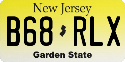 NJ license plate B68RLX