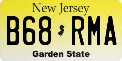 NJ license plate B68RMA