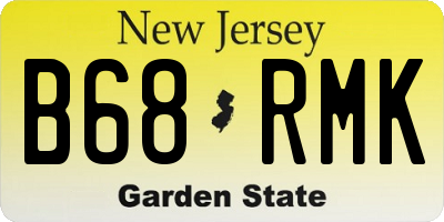 NJ license plate B68RMK