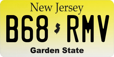 NJ license plate B68RMV