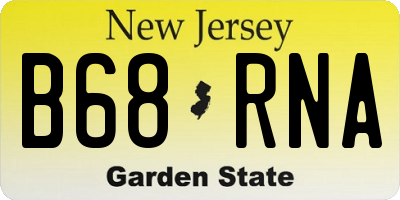 NJ license plate B68RNA
