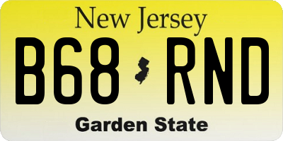 NJ license plate B68RND