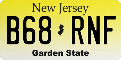 NJ license plate B68RNF