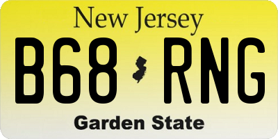 NJ license plate B68RNG