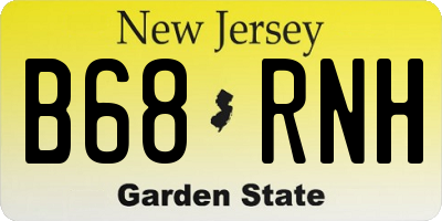 NJ license plate B68RNH