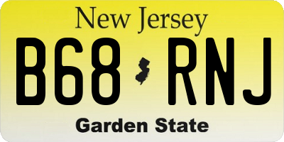 NJ license plate B68RNJ