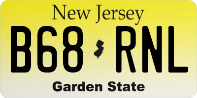 NJ license plate B68RNL