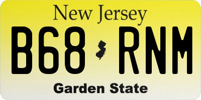 NJ license plate B68RNM
