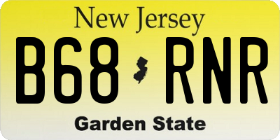 NJ license plate B68RNR