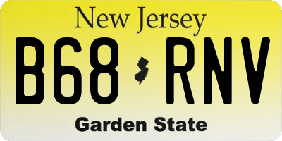 NJ license plate B68RNV