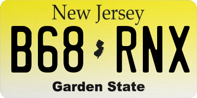 NJ license plate B68RNX