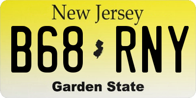 NJ license plate B68RNY
