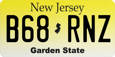 NJ license plate B68RNZ