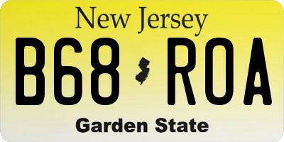 NJ license plate B68ROA