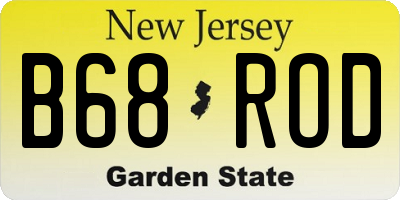NJ license plate B68ROD