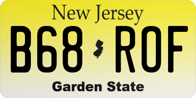 NJ license plate B68ROF