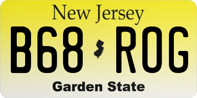 NJ license plate B68ROG