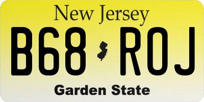 NJ license plate B68ROJ