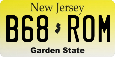 NJ license plate B68ROM