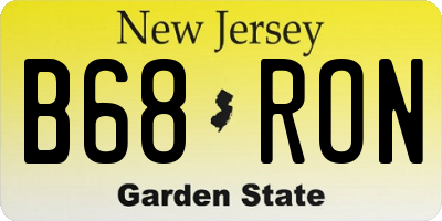 NJ license plate B68RON