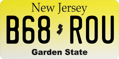 NJ license plate B68ROU