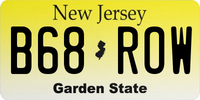 NJ license plate B68ROW