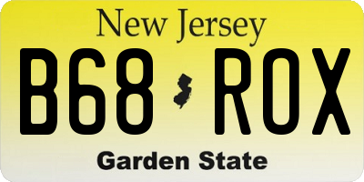 NJ license plate B68ROX