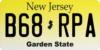 NJ license plate B68RPA