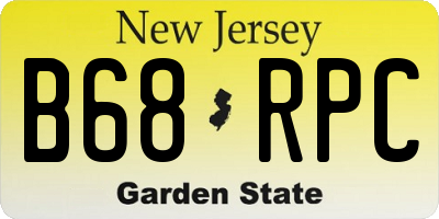 NJ license plate B68RPC