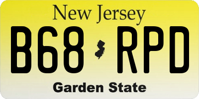 NJ license plate B68RPD