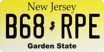 NJ license plate B68RPE
