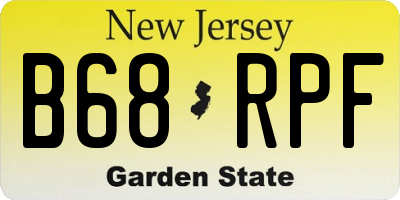 NJ license plate B68RPF