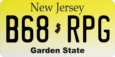 NJ license plate B68RPG