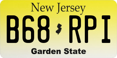 NJ license plate B68RPI