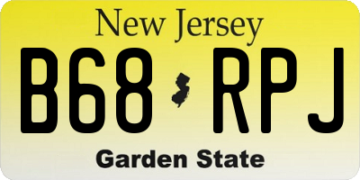 NJ license plate B68RPJ
