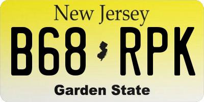 NJ license plate B68RPK