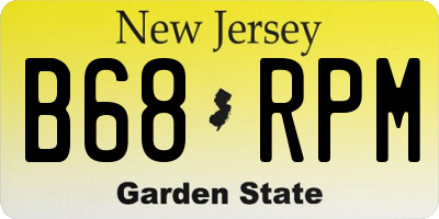 NJ license plate B68RPM