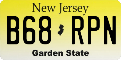 NJ license plate B68RPN