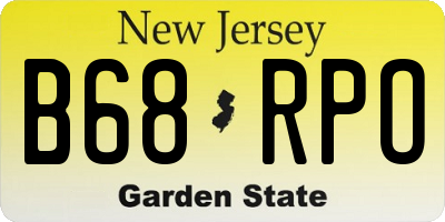 NJ license plate B68RPO