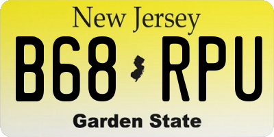 NJ license plate B68RPU