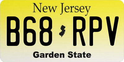 NJ license plate B68RPV
