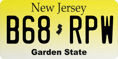 NJ license plate B68RPW
