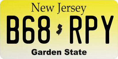 NJ license plate B68RPY