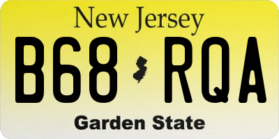 NJ license plate B68RQA