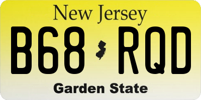 NJ license plate B68RQD