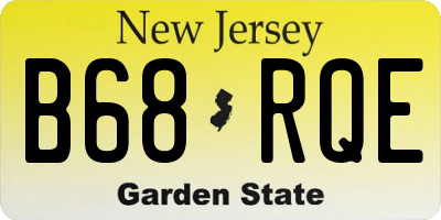 NJ license plate B68RQE