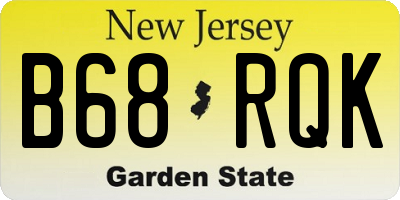 NJ license plate B68RQK