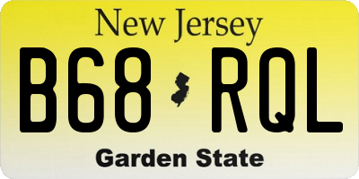 NJ license plate B68RQL
