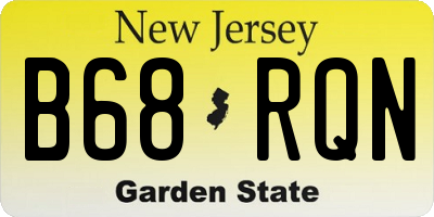 NJ license plate B68RQN