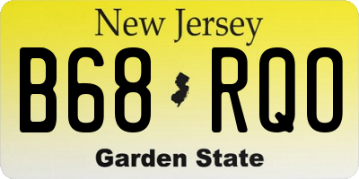 NJ license plate B68RQO
